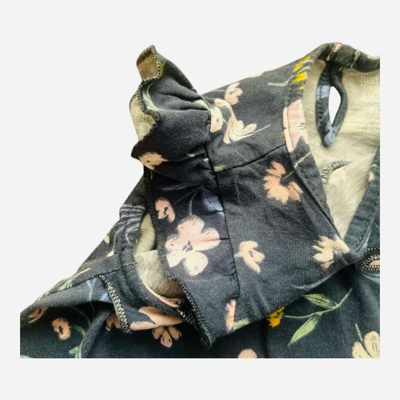 Carter’s casual play floral grey baby Girl dress 3T short ruffle sleeve button - Picture 5 of 11